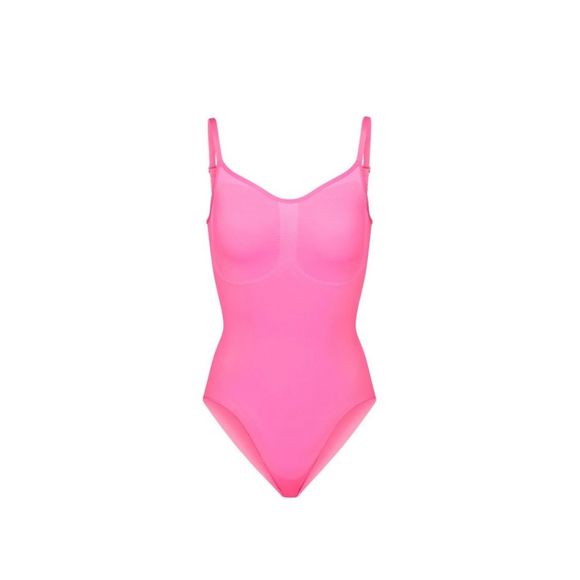 SKIMS SCULPTING BODYSUIT W SNAPS Neon Orchid S/M New without box - Picture 2 of 8